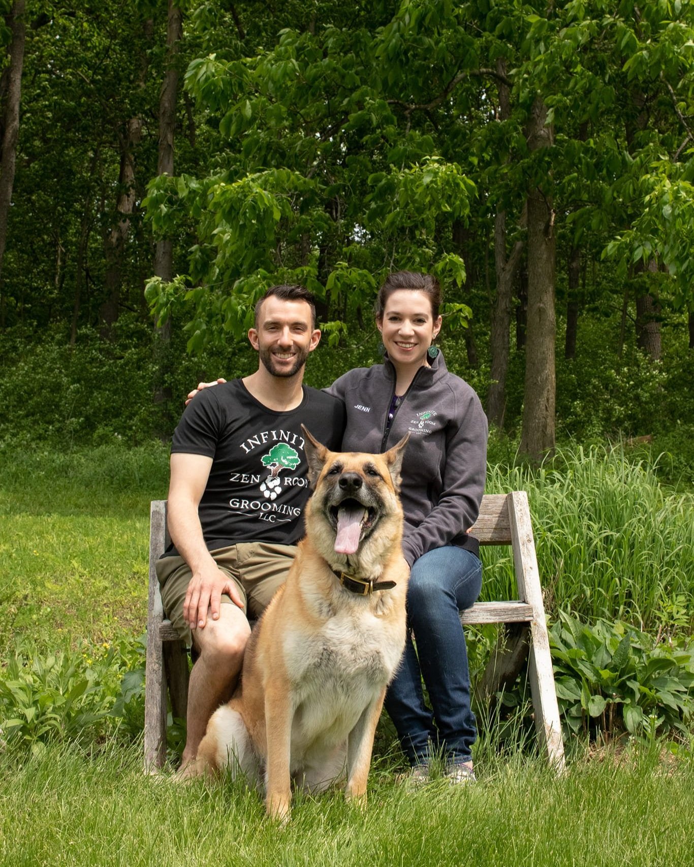 Jenn and Patrick with their dog Aspen